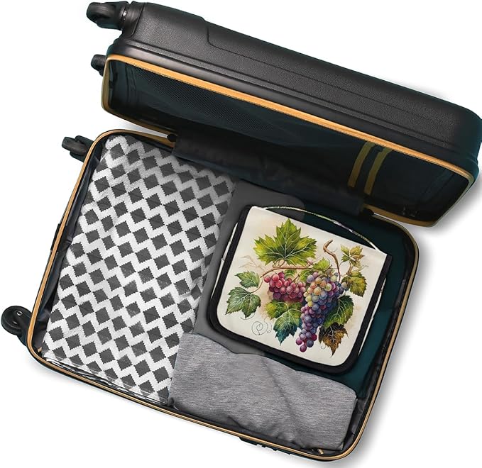 Travel Toiletry Bag for Women & Men Colorful Fruit Grapes Hanging Cosmetic Organizer Portable Waterproof Makeup Case Make Up Bag with Compartments Travel Essentials for Bathroom Shower