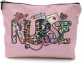 Nurse Makeup Bags,Nurse Gifts for Women,Nurse Cosmetic Bags With Zipper,Nurse Gifts for Nursing Student,Student Nurse Gifts(Pink)
