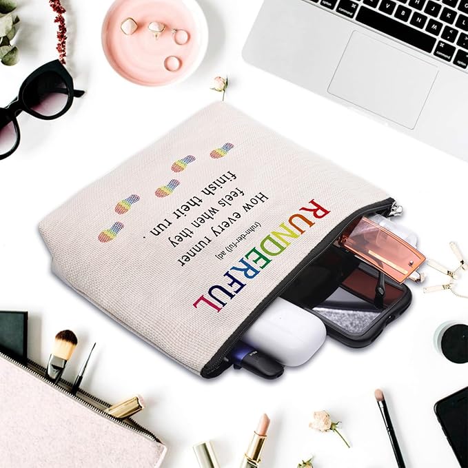 Running Gifts for Women Makeup Bag, Runner Gifts, Gifts for Runners Women, Marathon Runner Female Gifts, Running Accessories for Women, Runderful Definition Makeup Cosmetic Bag