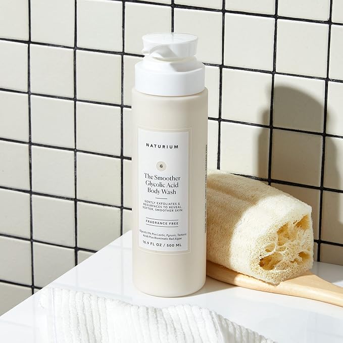 Naturium The Smoother Glycolic Acid Exfoliating Body Wash, Soft & Smoothing Cleanser, 16.9 oz