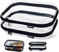 Clear Zipper Pouches for Organizer, Waterproof Hard Clear Zipper Case, Hard Plastic Pouch with Zippered