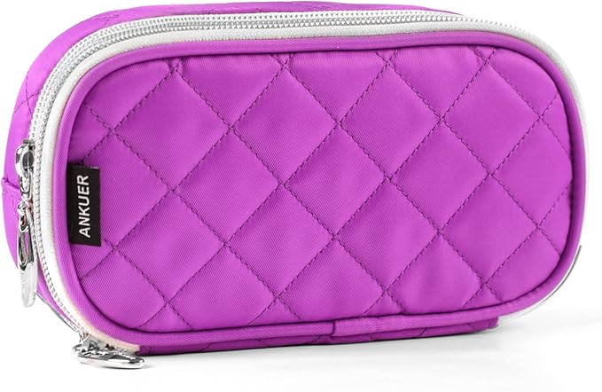 ANKUER Travel Makeup Bag for Women: Small Cosmetic Bag Organizer Cosmetic Case Pouch for Girls (Purple)