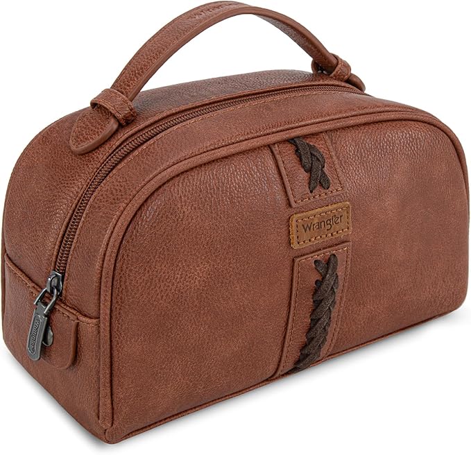 Montana West Wrangler Makeup Bags for Women Portable Toiletry Bag Small Travel Cosmetic Organizer for Gift Zipper Closure