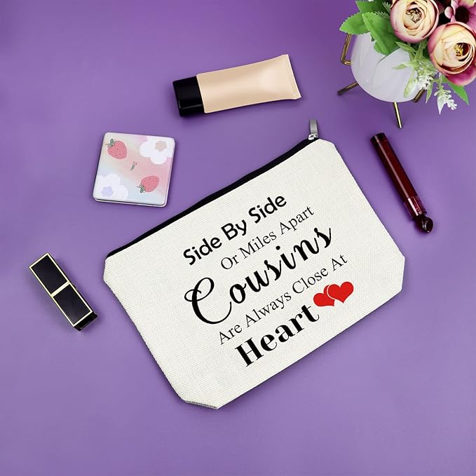 Cousin Gifts for Women Makeup Bag Birthday Gifts for Favorite Cousin Inspirational Gifts for Cousin Cosmetic Bag Encouragement Gifts for Sister Christmas Graduation Gifts Travel Pouch
