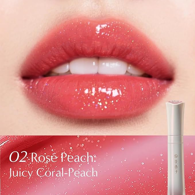 FLORASIS Celestial Luster Lip Gloss Smooth Lipstick Lips Color (02 Rosé Peach)