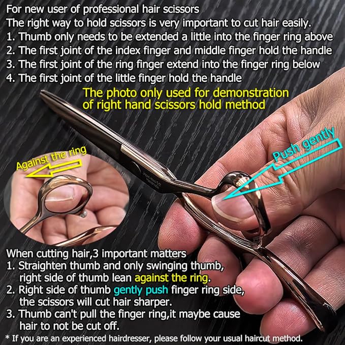 6 Inch Professional Hair Cutting Scissors Hair Cutting Shears 440C Hair Shears Haircut Barber Scissors Convex Edge KINSARO for Hairdresser Barbershop or Home Use