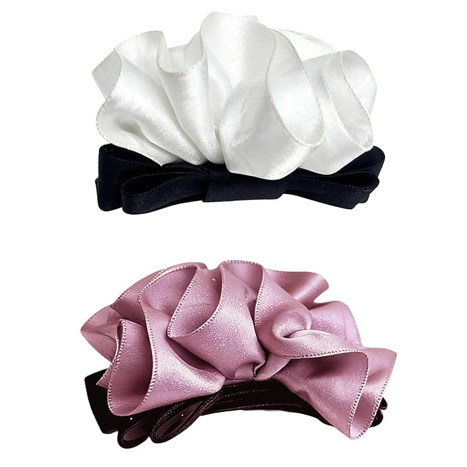 Banana Clip for Women Girl Accessories Flower No Crease Thin Curly Fine Long Hair Claw Clips Decorations Ponytail non Slip Snap Hair Clips