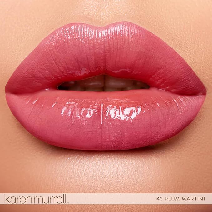 Karen Murrell Natural Lipstick - Lip Tint 43 Plum Martini - Sheer Buildable to Glossy Lip Tint - 100% Natural Ingredients, Moisturizes & Hydrates Lips - Paraben & Cruelty Free