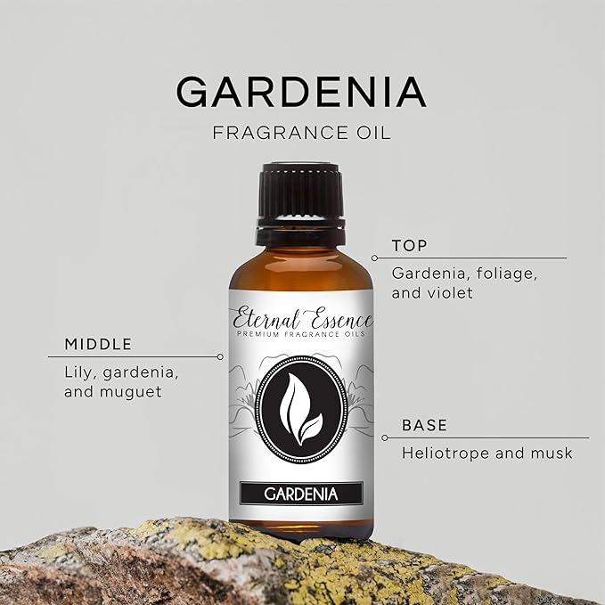 Eternal Essence Oils Gardenia 30ml Premium Fragrance Oil - for Candle, Soap Making, Aromatherapy, Diffusers, Home Care, & Humidifiers