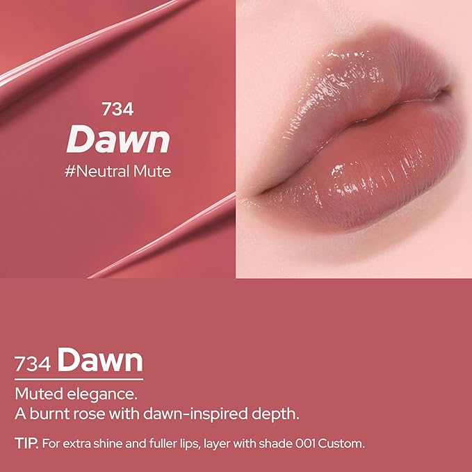 Unframed Hydro Blow Tint – 734 Dawn | Hydrating Gloss Lip Tint | 0.3 fl oz / 9 g | Korean Beauty