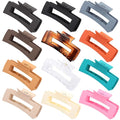 Hair Clips for Women12 Pack 4.1 Inch Large Square Claw Clips for Women Girls Thick Thin Curly Hair, Strong Hold Matte Neutral Colors Big Hair Claw Clips Accessories