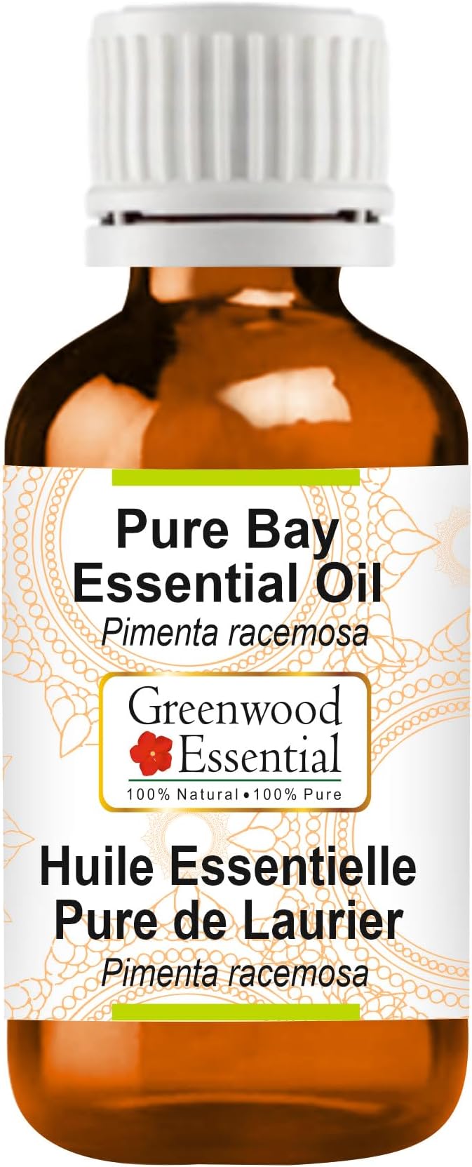 Greenwood Essential Bay Essential Oil (Pimenta racemosa) Pure | Non-Sticky | Non-Greasy | Lightweight | Men & Women | All Skin Types | Steam Distilled 100ml (3.38 oz)