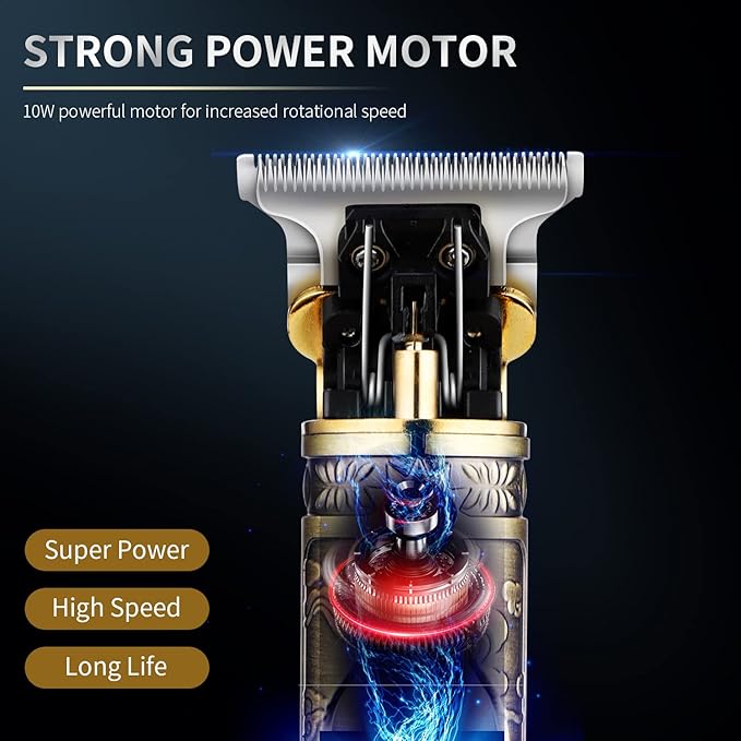 Hair Clippers for Men with Replacement Blade, Professional Hair Trimmer for Barber, T-Blade Edgers Clippers, Close-Cutting Trimmers, Cordless Clippers for Hair Cutting