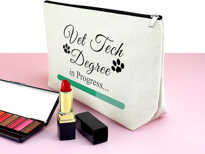 Mxrymvu Vet Tech Student Graduation Gift Makeup Bag Future Veterinarian Gift for Women Veterinary School student Thank You Appreciation Birthday Present Cosmetic Bag