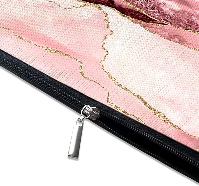 Cute Makeup Bag for Purse Canvas Waterproof Funny Cosmetic Bags for Women Zipper Travel Toiletry Pouch-Pink Marble Makeup Bags