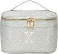 EURYNOME Makeup Bag with Custom Letter X, Water-Resistant Travel Organizer Pouch, (8.3x5.1x5.1 Inch) Cosmetic Case for Women