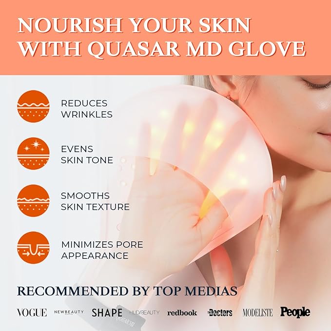 LED Light Therapy Total Hand Care Solution for Healthier Appearance and Recovery, 630nm and 830nm Dual Wavelengths Emission LED Device, Liquid Silicone, Soft and Comfortable