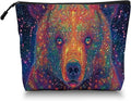 Cosmetic Bags Travel Makeup Toilet Case Waterproof Pouch for Women Girls 6.7X9.45inches - Psychedelic Cosmic Bear