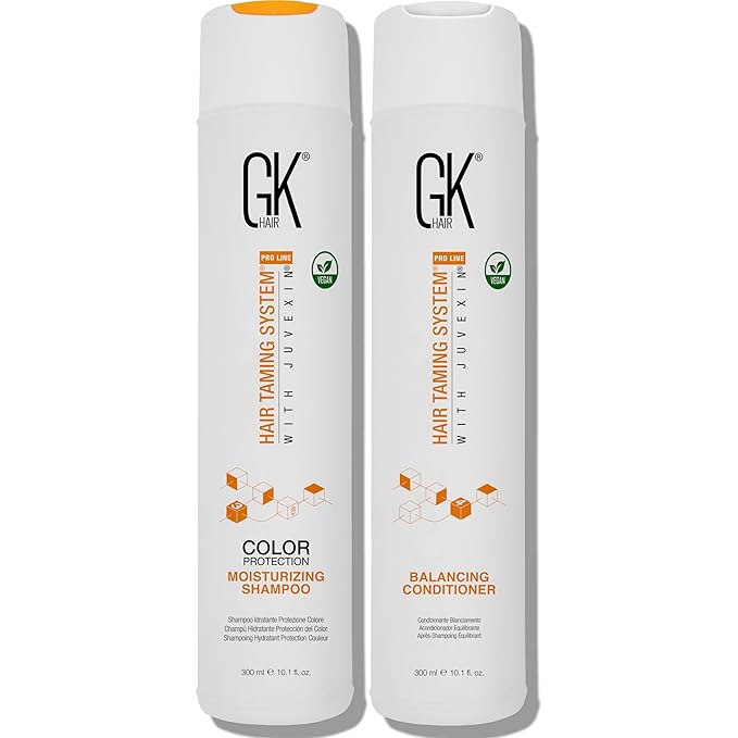 GK HAIR Vegan shampoo & Conditioner set - Organic Shampoo & Conditioner Set For Medium Hair -Made with Keratin, Aloe vera and Jojoba Seed oil- Paraben & Phthalate Free (10 Fl Oz)