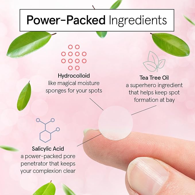 grace & stella Award Winning Pore Strip - Pimple Patches for Face - Hydrocolloid Acne Patches for Shrinking Zits, Breakouts - Spot Stickers - Dermatologist-Tested, Vegan (Invisible, 36 Count)