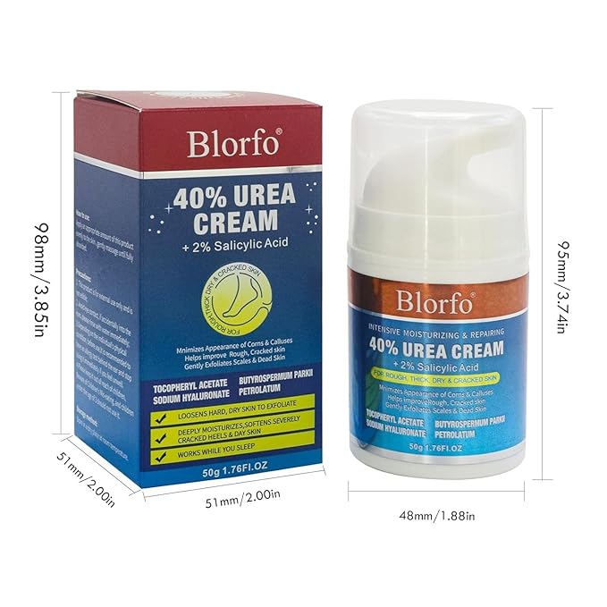 Urea Cream 40% Percent Foot Care Plus 2% Salicylic Acid 3.52 Fluid oz,Foot and Hand Cream Maximum Strength with Aloe Vera and Shea Butter,for calluses and Dry – 2-Pack
