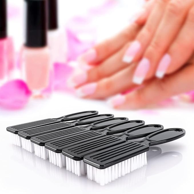 24 Pcs Handle Grip Nail Brush, HOFASON Hand Fingernail Cleaner Brush Manicure Tools Scrub Cleaning Brushes Kit for Toes and Nails Women Men (Black)