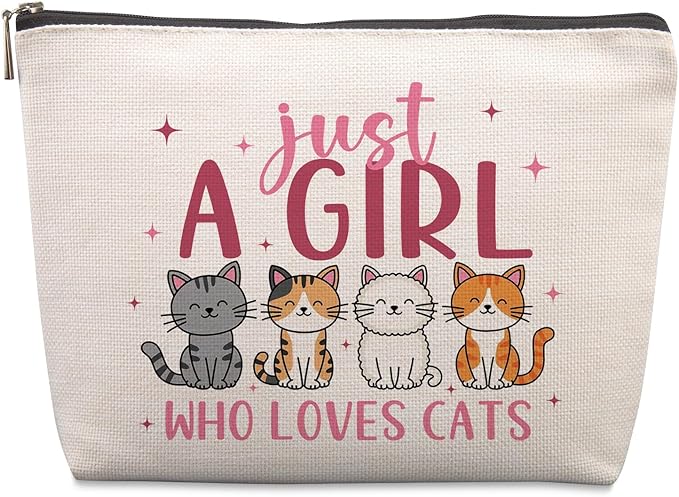 Cat Makeup Bag Cute Cats Themed Gifts for Cat Lovers Women Girls Funny Birthday Friendship Christmas Gifts Cute Cats Pencil Case Zipper Pouch for Women Best Friends Mom Sister Bestie