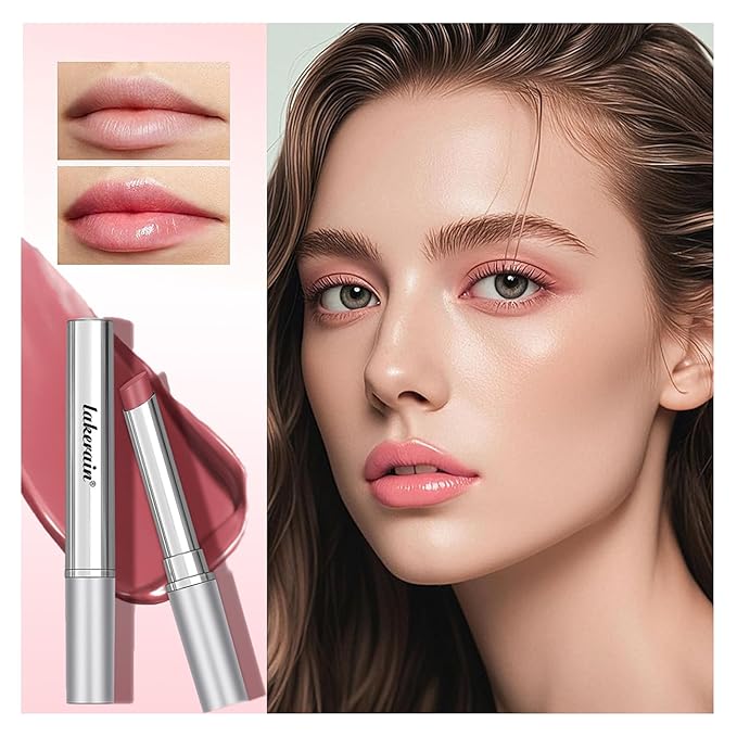 2Pcs Honey Lipstick Tinted Lip Balm, Black and Pink Lipstick, Hydrating Natural Glossy Lip Balm, Sheer Lightweight Color, Moisturizing Lip Makeup Lip Care Balm for Repairing Dry Lips