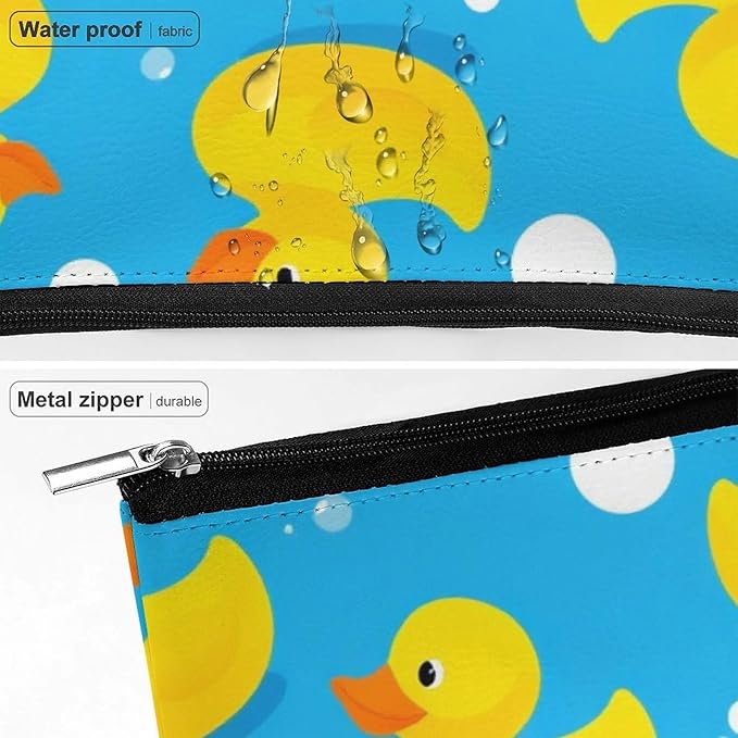 Women's Toiletry Bag, Travel Cosmetic Bag, Large Makeup Case, Yellow Rubber Duck Personality Fashion Zipper Cosmetic Case