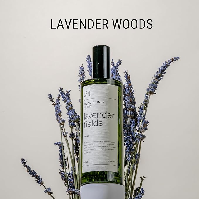 Craft & Kin Lavender Home Fragrance Bundle | Lavender and Wood Scented Candles + Lavender Room Spray | Men's Soy Candles & Room Freshener
