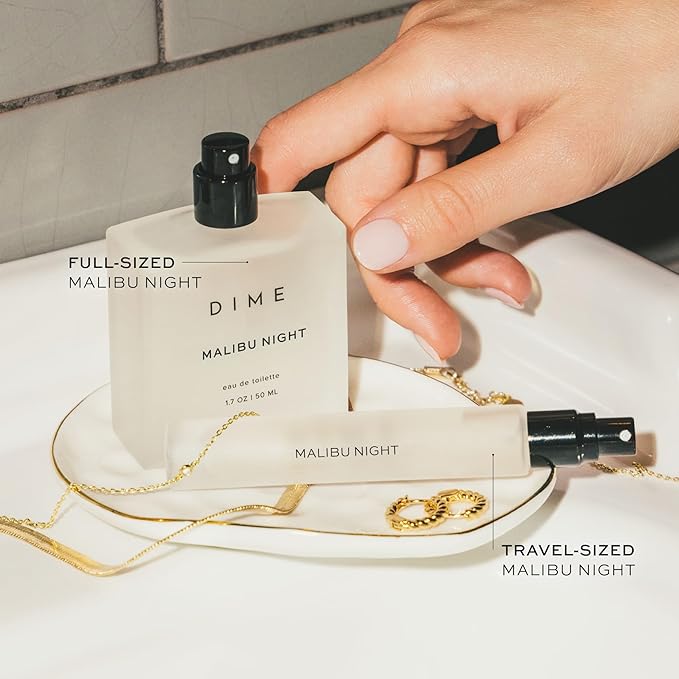 DIME Beauty Perfume Malibu Night, 0.34 oz / 10 ml - Light and Floral Musk Scent, Hypoallergenic, Clean Perfume, Eau de Toilette For Women
