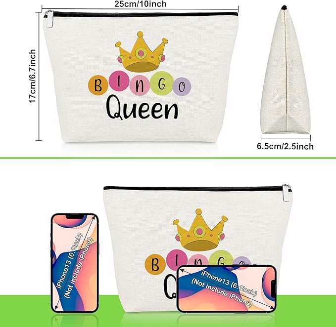 Bingo Gifts for Women Makeup Bag Bingo Lovers Gift Gambling Presents for Women Best Friend Sister Game Player Birthday Presents Casino Lovers Cosmetic Bag Christmas Graduation Travel Cosmetic Pouch