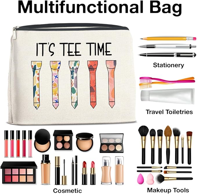 Golf Lovers Gift for Women Makeup Bag Golf Weekend Gifts Golfer Gifts for Women Cosmetic Bag Zipper Makeup Pouch