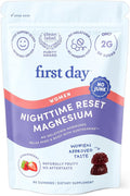 First Day Women’s Nighttime Reset Calming Magnesium Gummies – Sleep Aid Supports Peaceful Rest, Balanced Mood & Energy – Supplement with Magnesium Citrate, L-Theanine & No Melatonin – 30-Day Supply