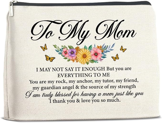 Mom Gifts Makeup Bag Christmas Birthday Thanksgiving Gifts for Mother Mom Cosmetic Bag Zipper Makeup Pouch