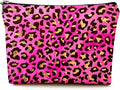 Small Makeup Bag for Purse Cute Canvas Waterproof Cosmetic Bags for Women Zipper Travel Toiletry Pouch-Leopard Makeup Bags