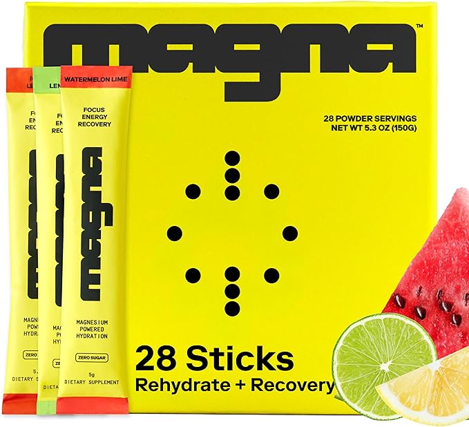 MAGNA Electrolytes Powder Drink Mix for Hydration, Energy & Focus Support with Magnesium L Threonate, Sodium, Potassium, Vitamin D, B6 & B12, Sugar Free, Variety Pack, 28 Servings
