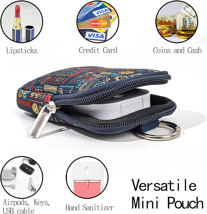 COOKOOKY 2 Pack Hand Sanitizer Spray Case Compatible with Touchland, Hand Sanitizer Holder, Mini Zippered Pouch, Small Makeup Bag for Women Friends Girls Gifts Idea