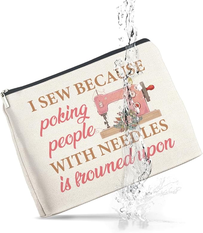 Sewing Gifts Makeup Bag Sewing Lover Gifts Sewer Gift for Women Sewing Lovers Cosmetic Bag Zipper Makeup Pouch