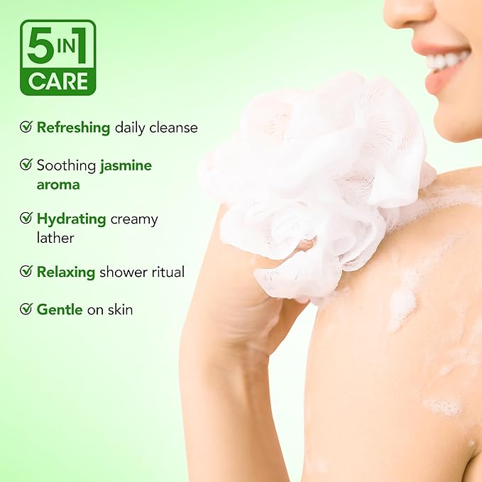 Botanic Hearth Jasmine Body Wash, 5-in-1 Care Formula, Paraben & Sulphate Free, 16 fl oz (473 ml), Gentle Body Cleanser with Soothing Floral Fragrance
