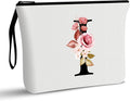 Vavabox A-Z Personalized Makeup Bag, Birthday Gifts for Women Mom, Gifts for Best Friend, Bride Bridesmaid Cosmetic bag (I, White)
