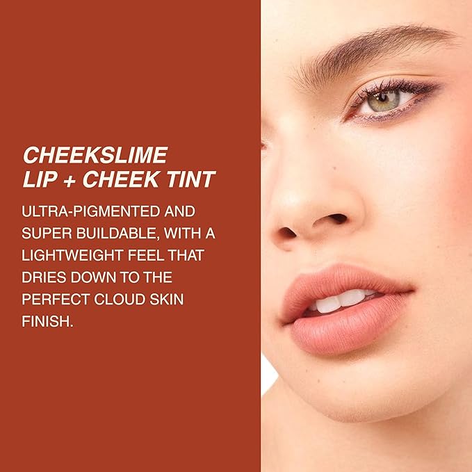 Freck Beauty CHEEKSLIME Lip & Cheek Tint - Liquid Cream Blush, High Impact Pigments, Blends Seamlessly, Dries Down to Natural Flush for All Skin Tones | FIELDING (Soft Rust)