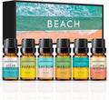 Beach Fragrance Essential Oil Set - Ocean Breeze, Bay Rum, Pineapple, Autumn Wreath, Mango, Papaya 6x10ML for Diffusers, Aromatherapy, Massage, Perfume, Soap Making and Candle