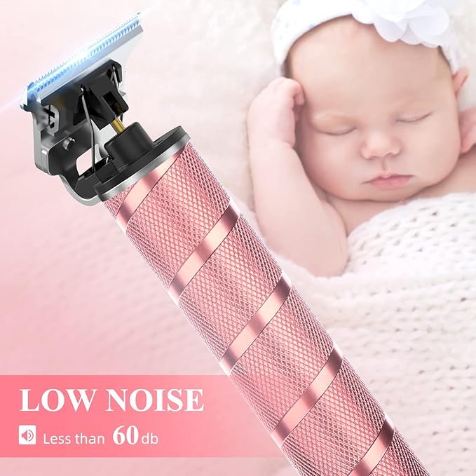 Ufree Hair Trimmer for Women, Bikini Trimmer Electric Razors Shaver for Women Grooming, Waterproof Hair Clippers Hair Cutting Kit, Gifts for Women (Rose Gold)