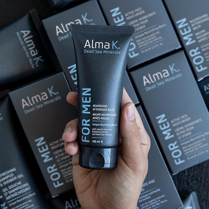 Alma K Nourishing Aftershave Balm - Aftershave for Men - Post Shave Balm for Men - Non Greasy Aftershave Lotion for Men - Dead Sea Minerals - 3.4 oz