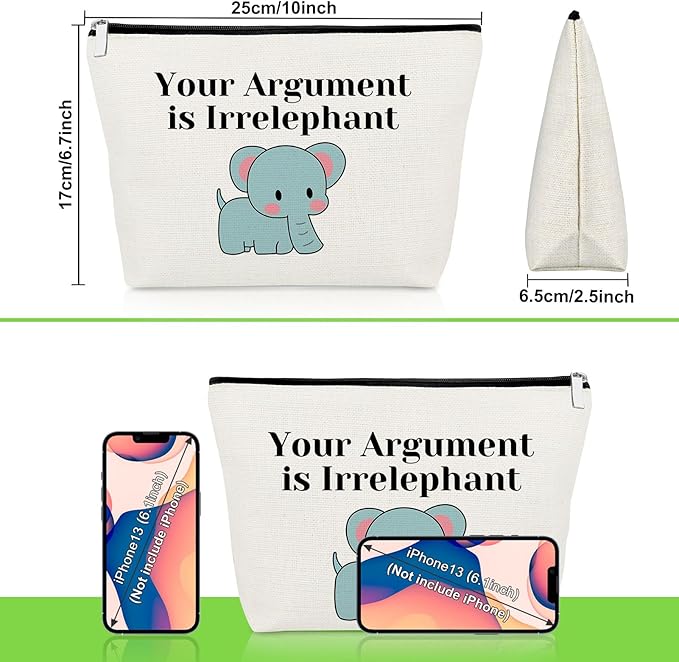 Elephant Gifts Elephant Lover Gifts Makeup Bag Elephant Themed Gifts for Women Elephant Inspirational Gifts Thank You Gift for Elephant Breeder Friend Animal Lover Birthday Gifts Cosmetic Pouch