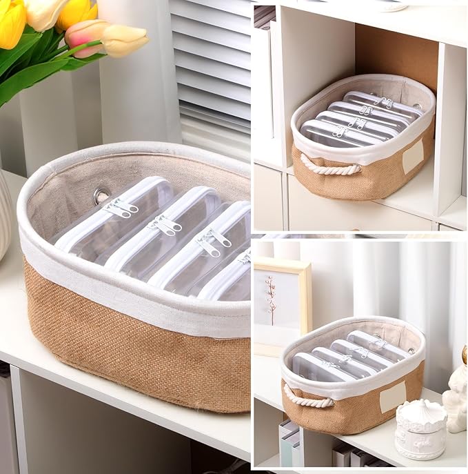 Sanwuta 6 Pcs Clear Hard Zipper Case Hard Plastic Zipper Pouches Makeup Bag Pencil Pouches Transparent Cases for Snacks Plastic Storage Organizer Box for Travel(White,7.48 x 3.94 x 2 Inch)