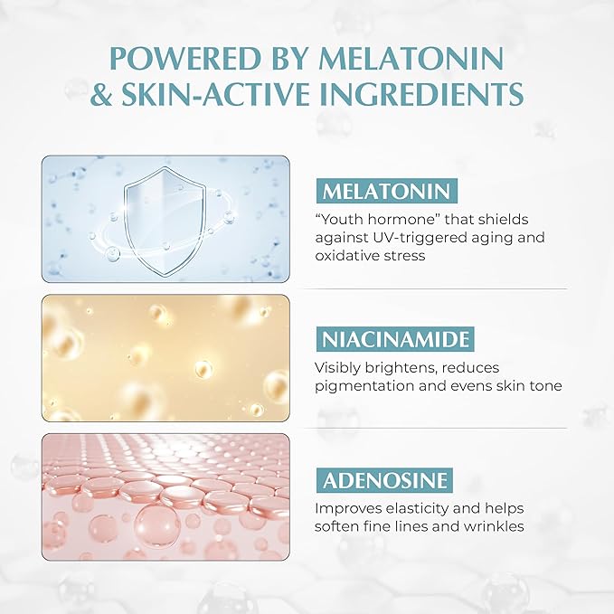 JEU'DEMEURE Anti-Aging SPF 50 Face Moisturizing Sunscreen Lotion with Broad Spectrum, Melatonin, Lightweight, Non-Sticky, Sun Essence for Sensitive Skin, 1.69 fl oz