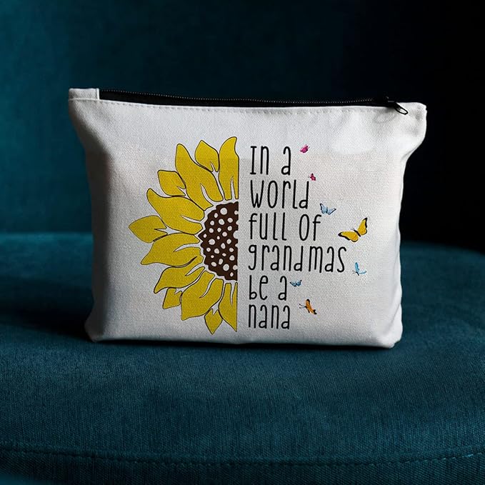 JIUWEIHU Nana Gifts, Grandma Gifts, Grandma Birthday Gifts, New Grandma Gifts, Pregnancy Announcement Idea New Grandma Gift-Really Awesome Nana Makeup Bag for Mathers Day, Thanksgiving, Christmas