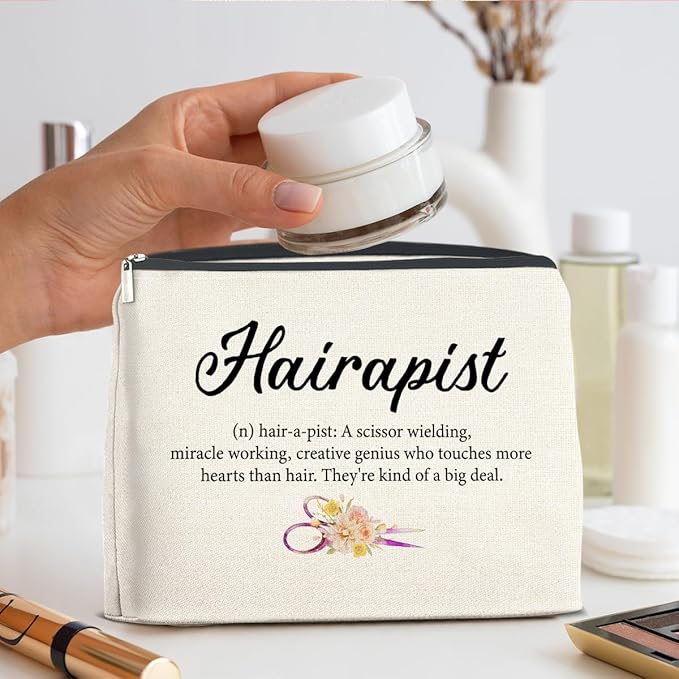 Hairstylist Makeup Bag Gifts for Hair Stylist Hairdresser Hairapist Cosmetic Bag Zipper Makeup Pouch